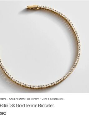 BaubleBar Billie 18K Gold Tennis Bracelet